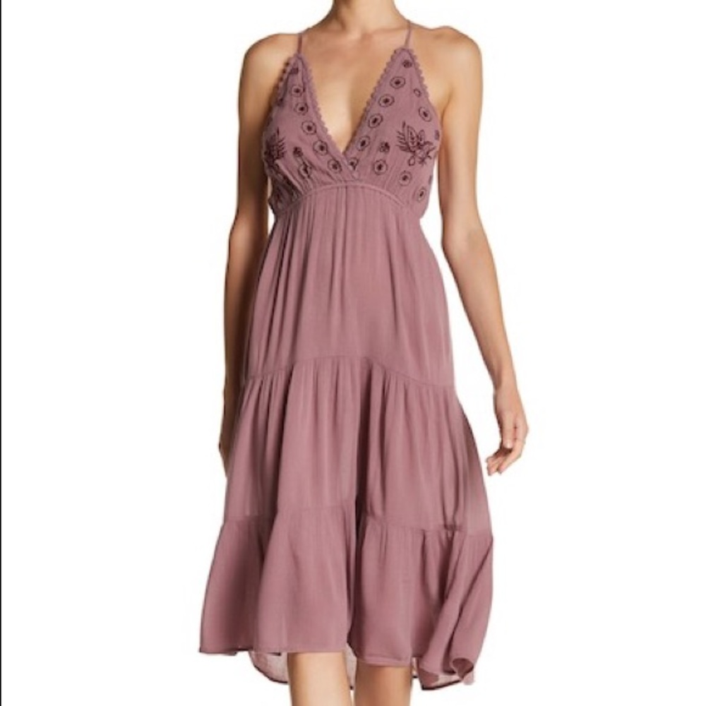 Wild pearl purple dress with embroidered top